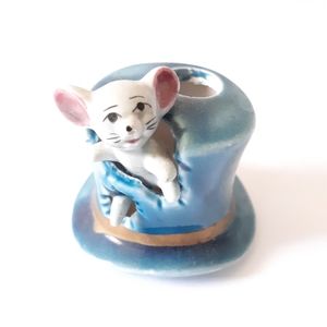 🐀 Vintage Top-Hat Mouse Collectible Lipstick Holder,  Toothpick Holder,